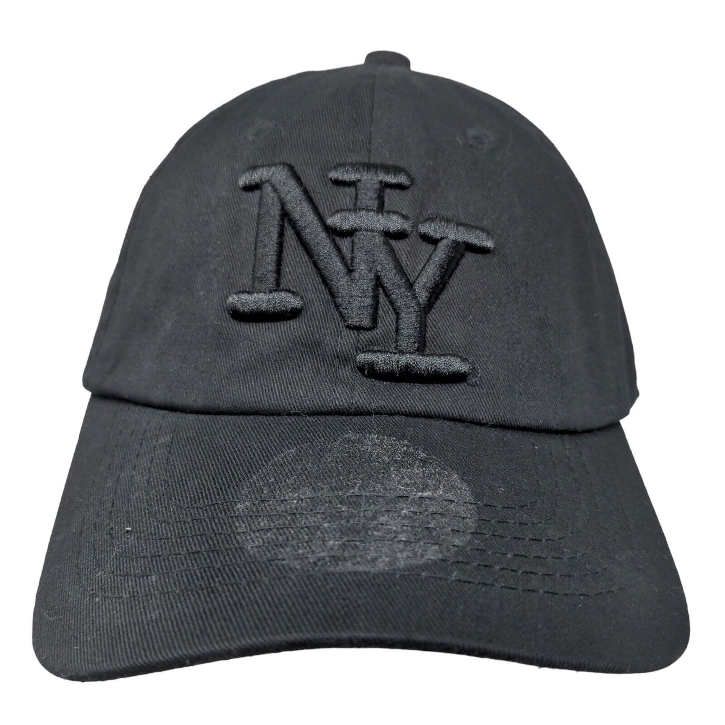 Tian Tian Men's Slideback Hat Black Embroidered NY New York Logo Cotton Blend