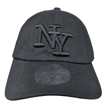 Tian Tian Men's Slideback Hat Black Embroidered NY New York Logo Cotton Blend