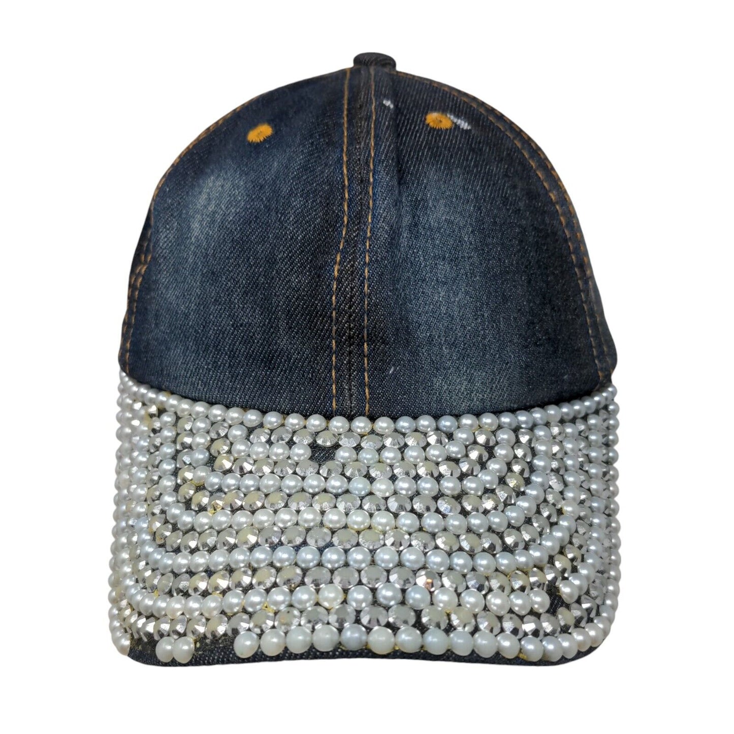 Unbranded Slideback Denim Hat Blue OSFM Studded Adjustable 6 Panel