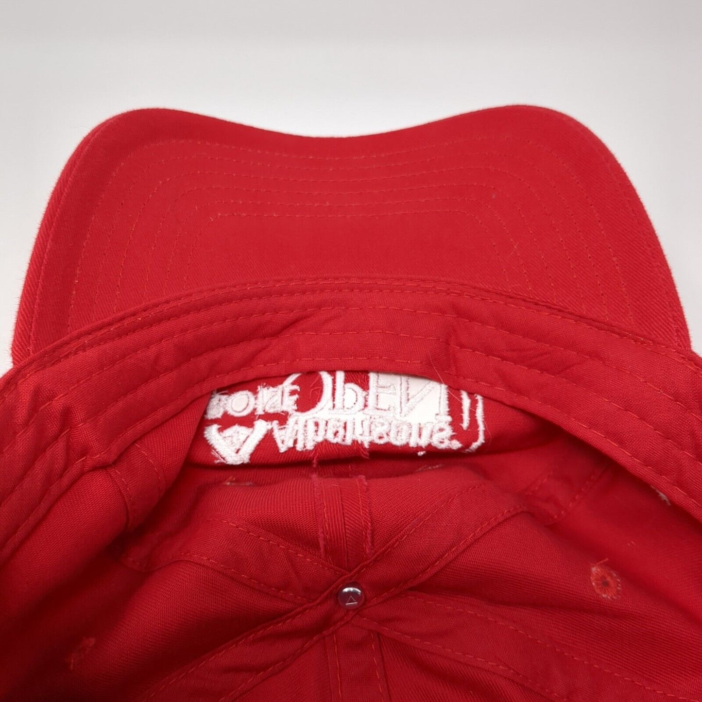 Albertsons Boise Open KRAFT Strapback Hat Red OS Adjustable Authographed Ivory