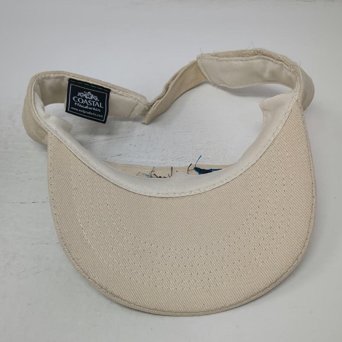Coastal Headwear Visor Beige One Size Strapback Capt Dave's Whale Beach Hat