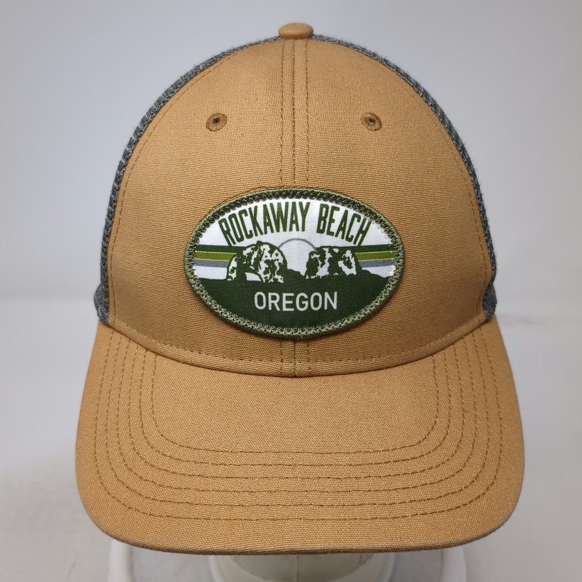 Legacy Rockaway Beach Oregon Baseball Cap Brown Gray One Size Mesh Snapback Hat