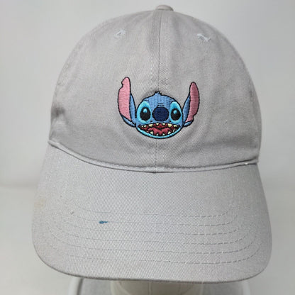 Stitch Slideback Hat Gray One Size Embroidered Adjustable Disney