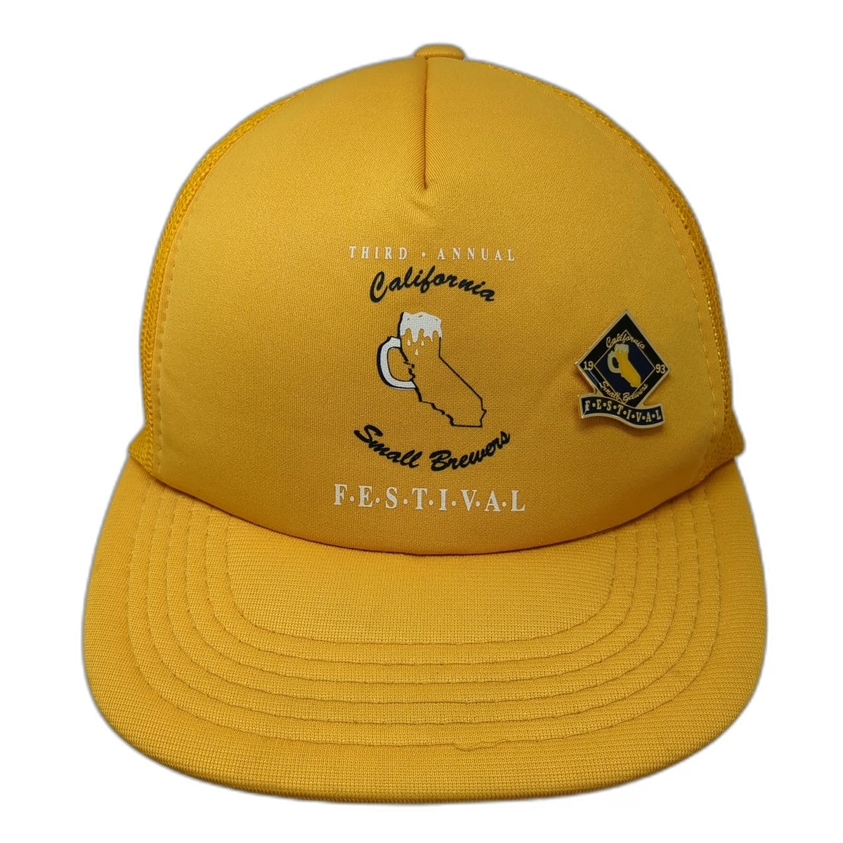 G.T. Lanning Yellow Trucker Hat California Small Brewers Festival 1993 One Size
