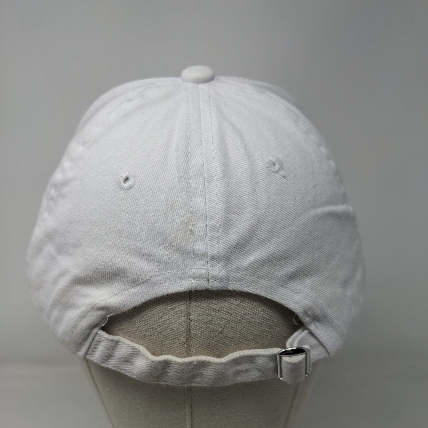 Rainbow Slideback Hat White One Size Adjustable Colorful Vented Holes 6 Panel