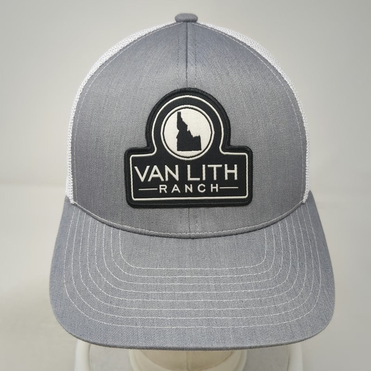 Pacific Headwear Trucker Hat Gray One Size Idaho Van Lith Ranch Mesh Snapback