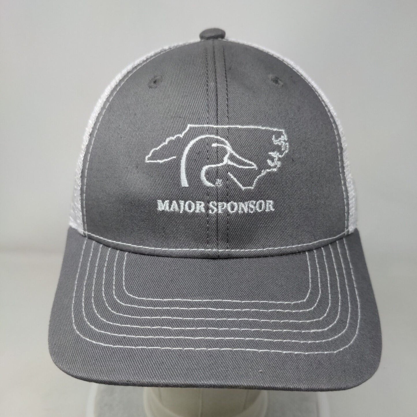 Major Sponsor Snapback Mesh Back Trucker Hat Gray One Size 6 Panel