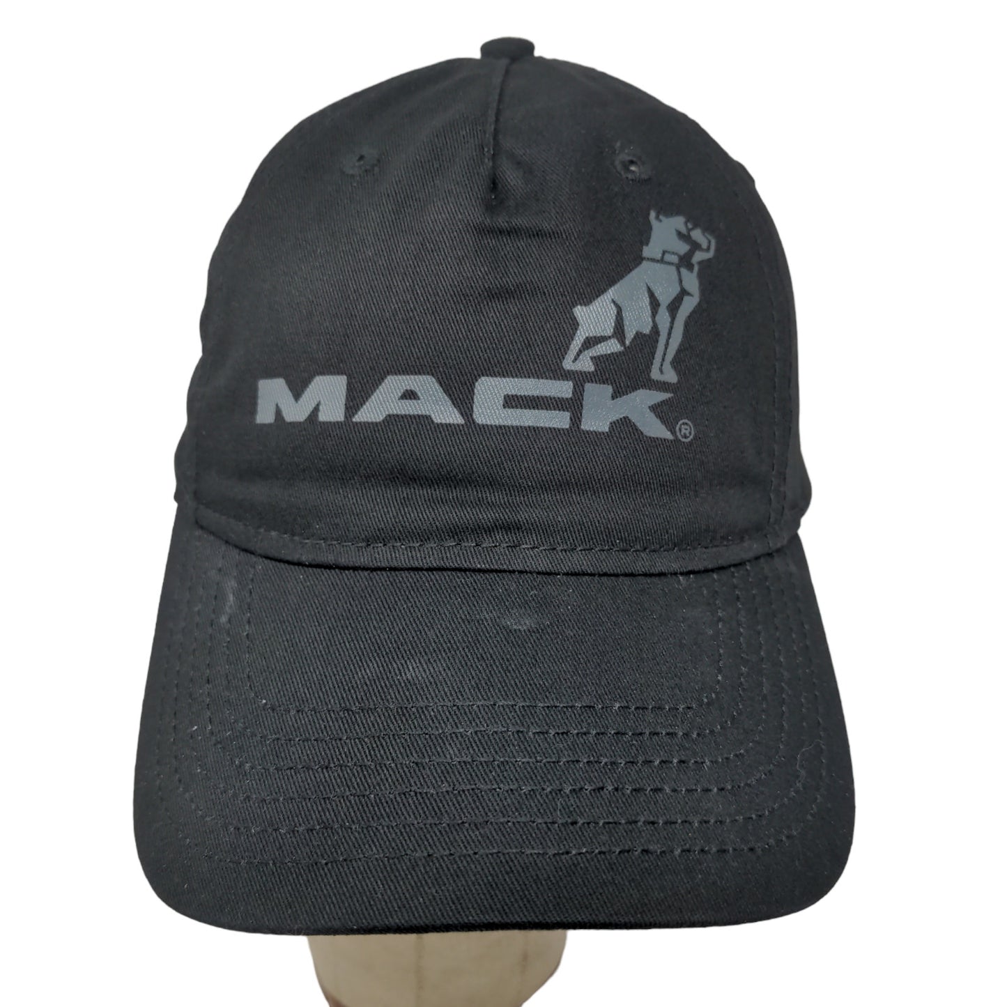 Mack Trucks Men's Strapback Hat Black Graphic Bulldog Logo Adjustable