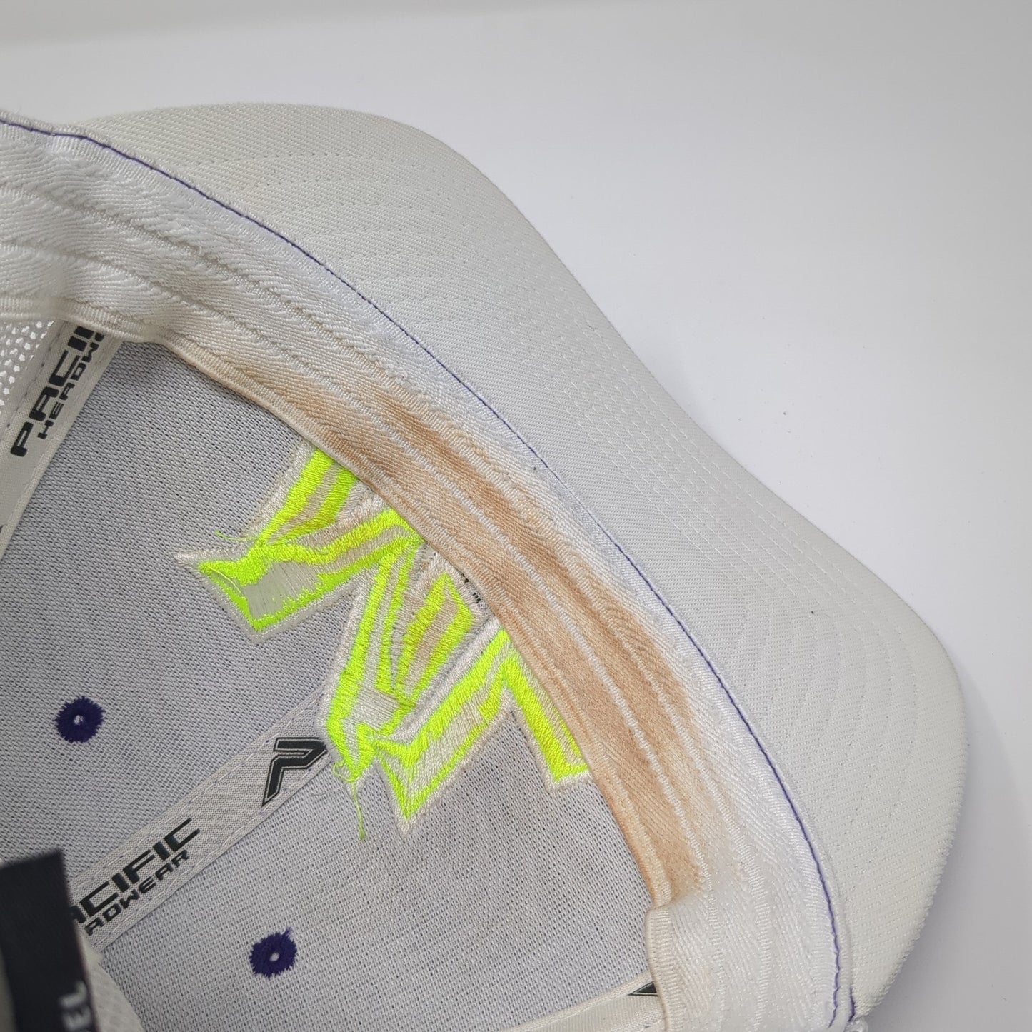 ML Fitted Trucker Hat Blue 7 3/8 Embroidered Mesh Back 404M Pacific Headwear