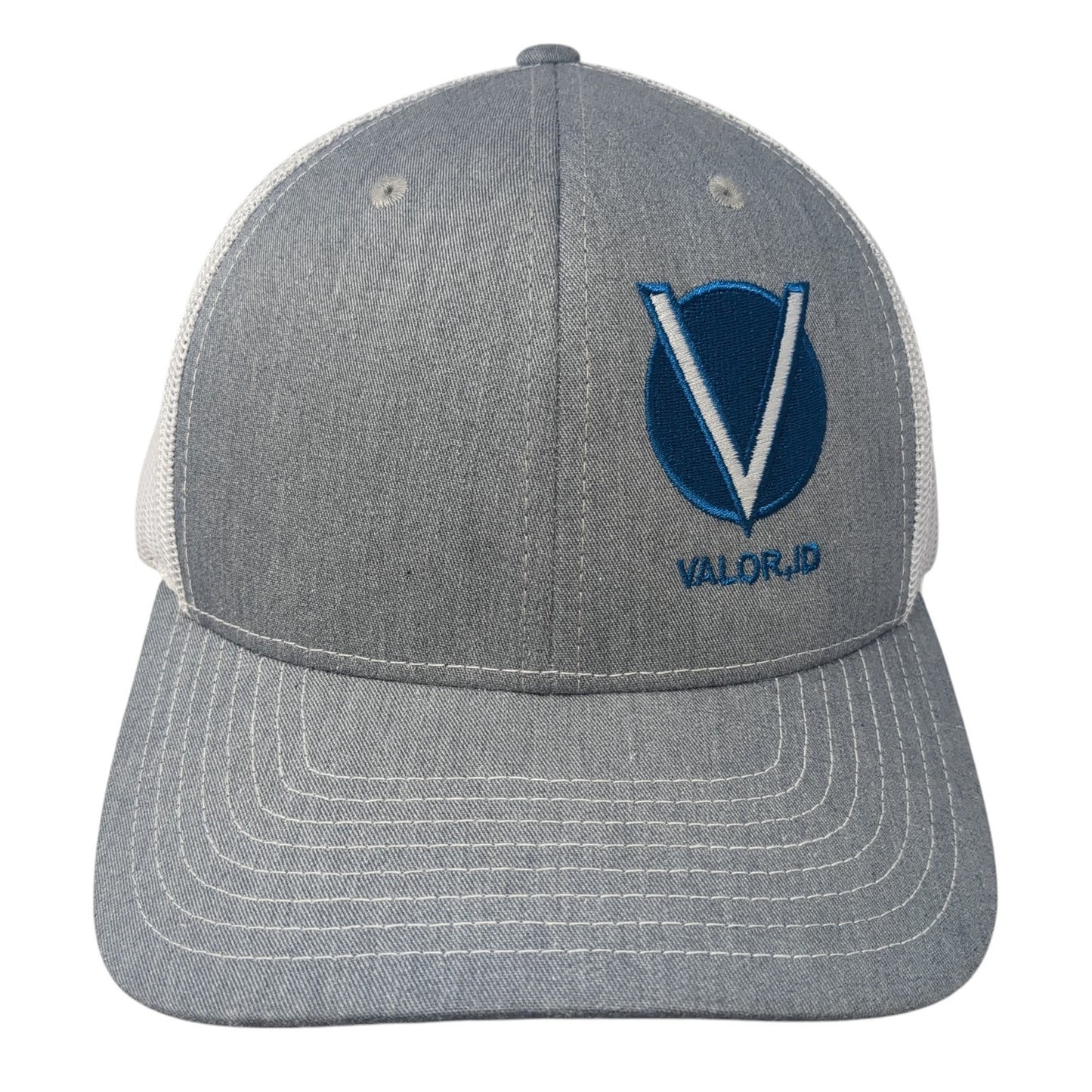 Valor ID Snapback Trucker Hat Gray One Size Adjustable Mesh Back Richardson