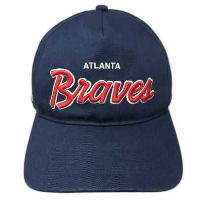 '47 Atlanta Braves MLB 5 Panel Blue Red One Size Snapback Hat Cotton Underbrim