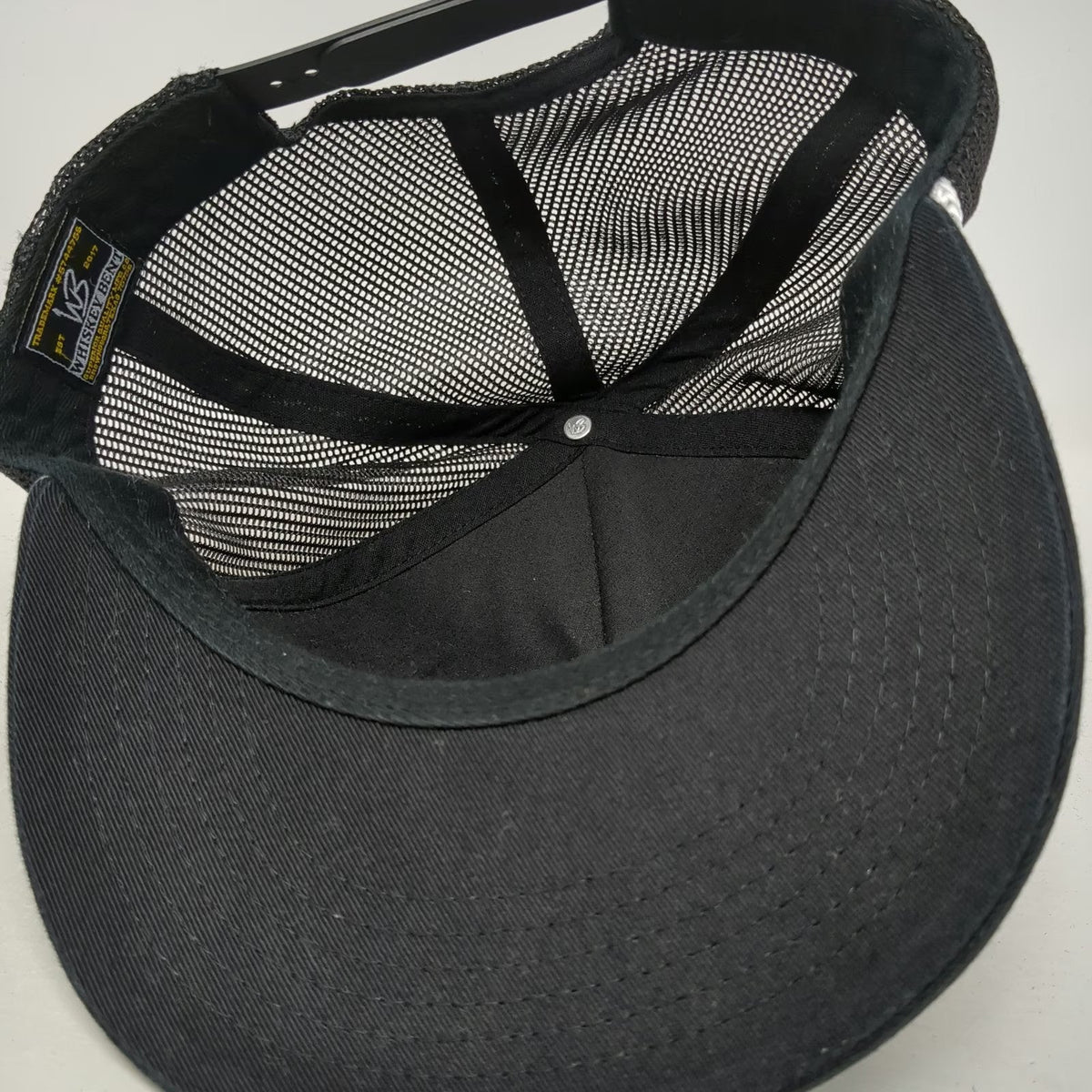 Whiskey Bent Trucker Hat Black One Size Mesh Rope Patch Snapback Old School