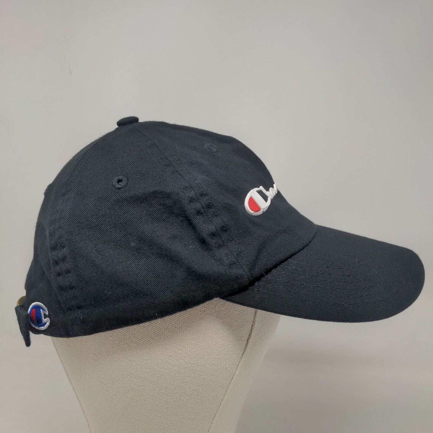 Champion Men's Slideback Hat Black Size OSFA 3D Logo 100% Cotton