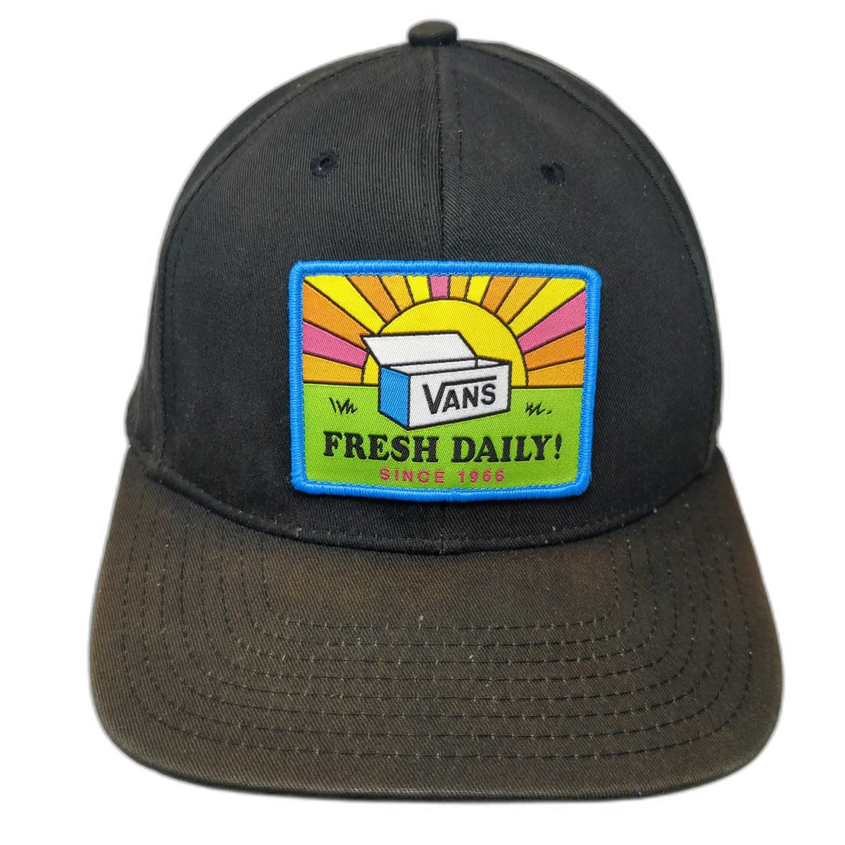 Vans Snapback Black One Size Fresh Daily Patch Green Underbrim Baseball Hat