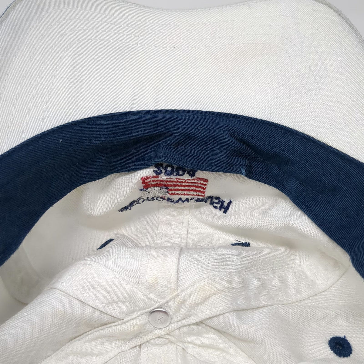 Camp David Baseball Cap White Blue One Size George W Bush 2004 American Flag hat