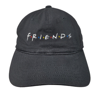 FRIENDS Slideback Hat Black One Size Adjustable Embroidered Vented Holes