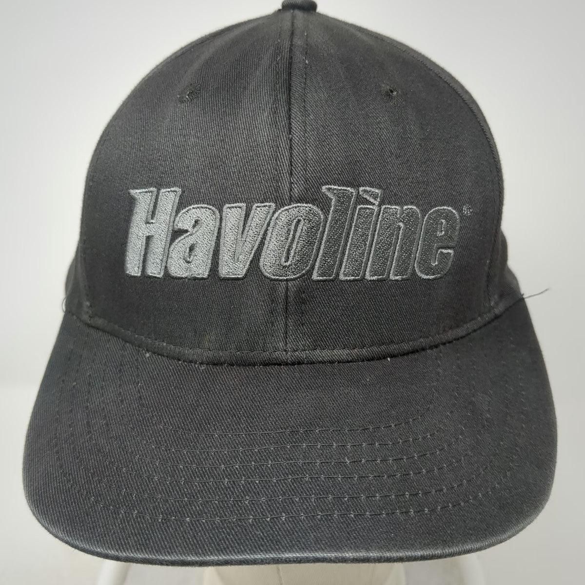 Havoline Gray Baseball Cap One Size Strapback Embroidered Racing Oil Logo Hat