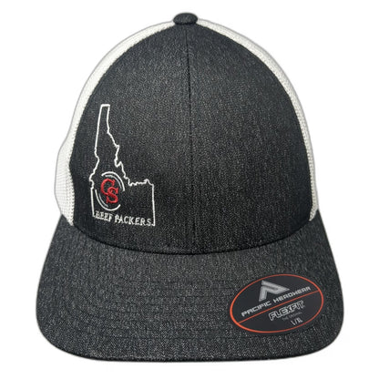 Pacific Headwear Baseball Cap Black XL Idaho Beef Packers Mesh Flexfit Hat