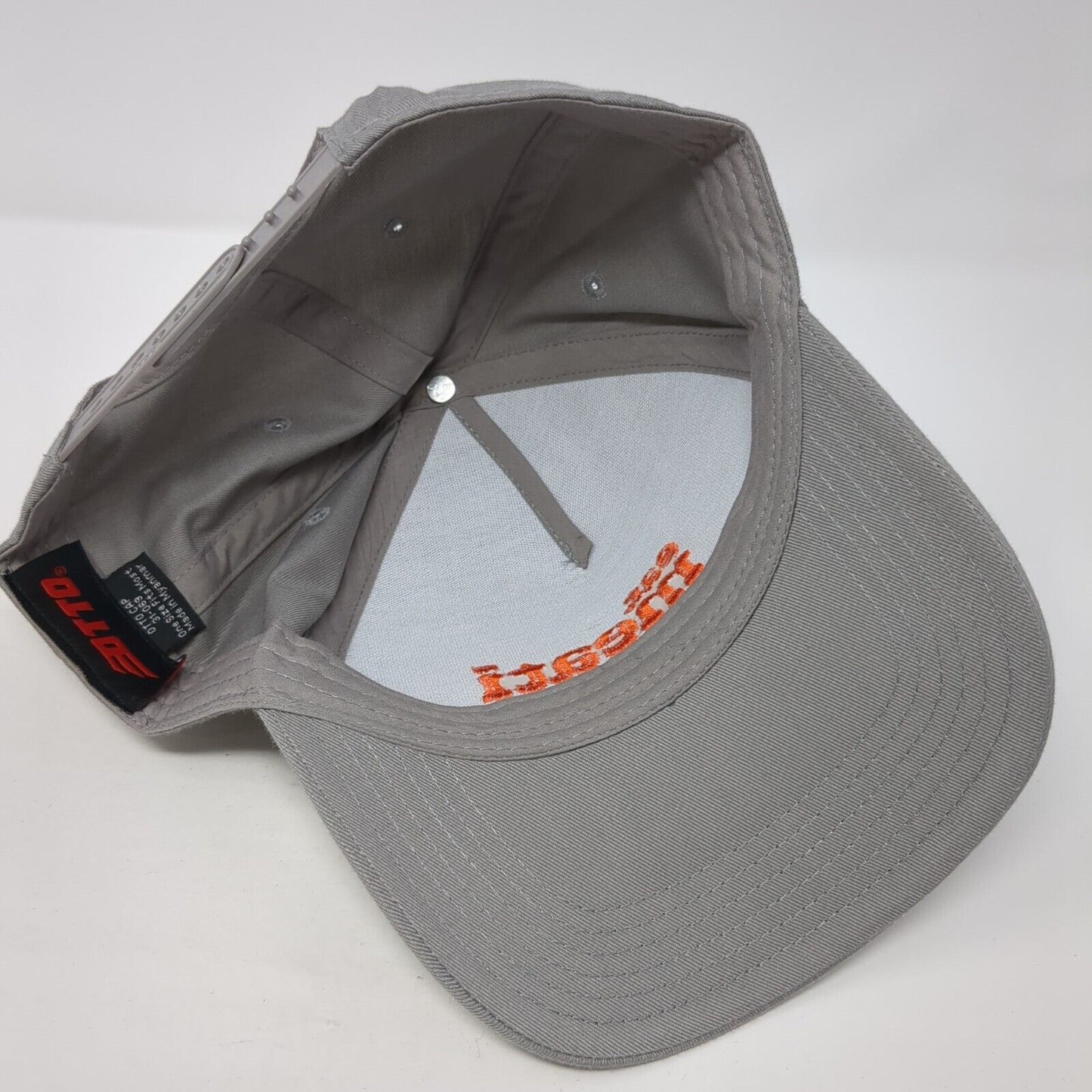 Eat Meati Snapback Hat Gray One Size Solid Adjustable Embroidered Otto