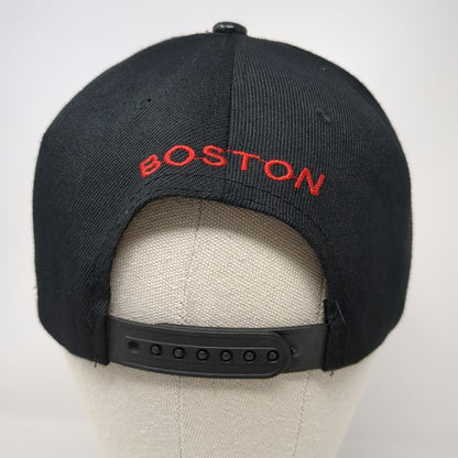 New League Boston Snapback Black One Size Faux Snakeskin Brim Underbrim Hat