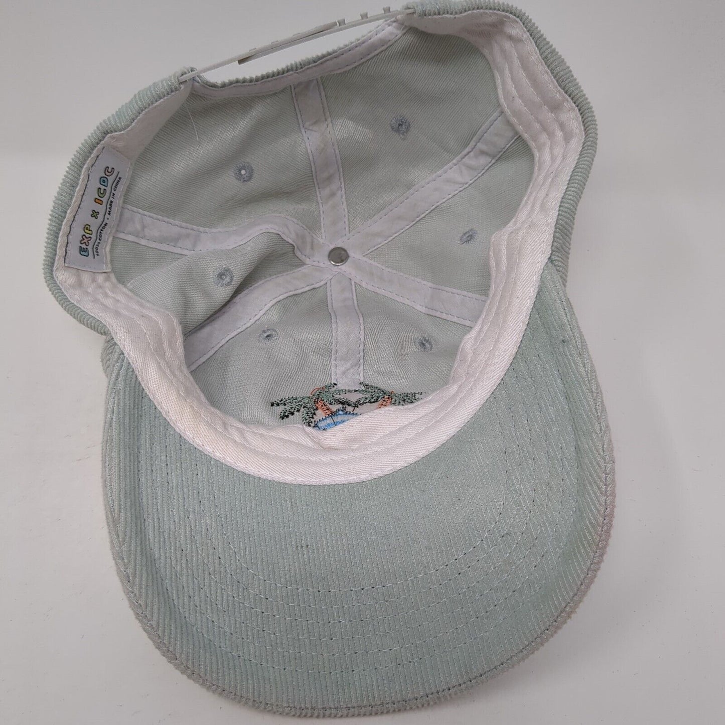 EXP x ICDC Dolphin Snapback Hat Green One Size Adjustable Corduroy