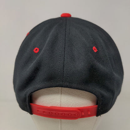 Black & Denim Men's Snapback Hat Black Red Embroidered YBOR Logo