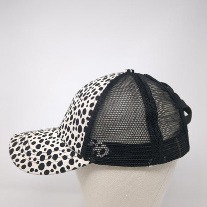Unbranded Strapback Trucker Hat Multi One Size Ponytail Dalmatian