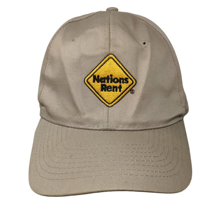 Nations Rent Snapback Hat Tan OSFA Embroidered Vent Holes Cobra Caps
