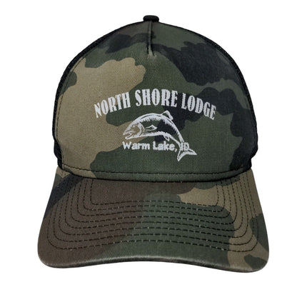 North Shore Lodge Warm Lake ID Snapback Trucker Hat Camouflage OSFM New Era