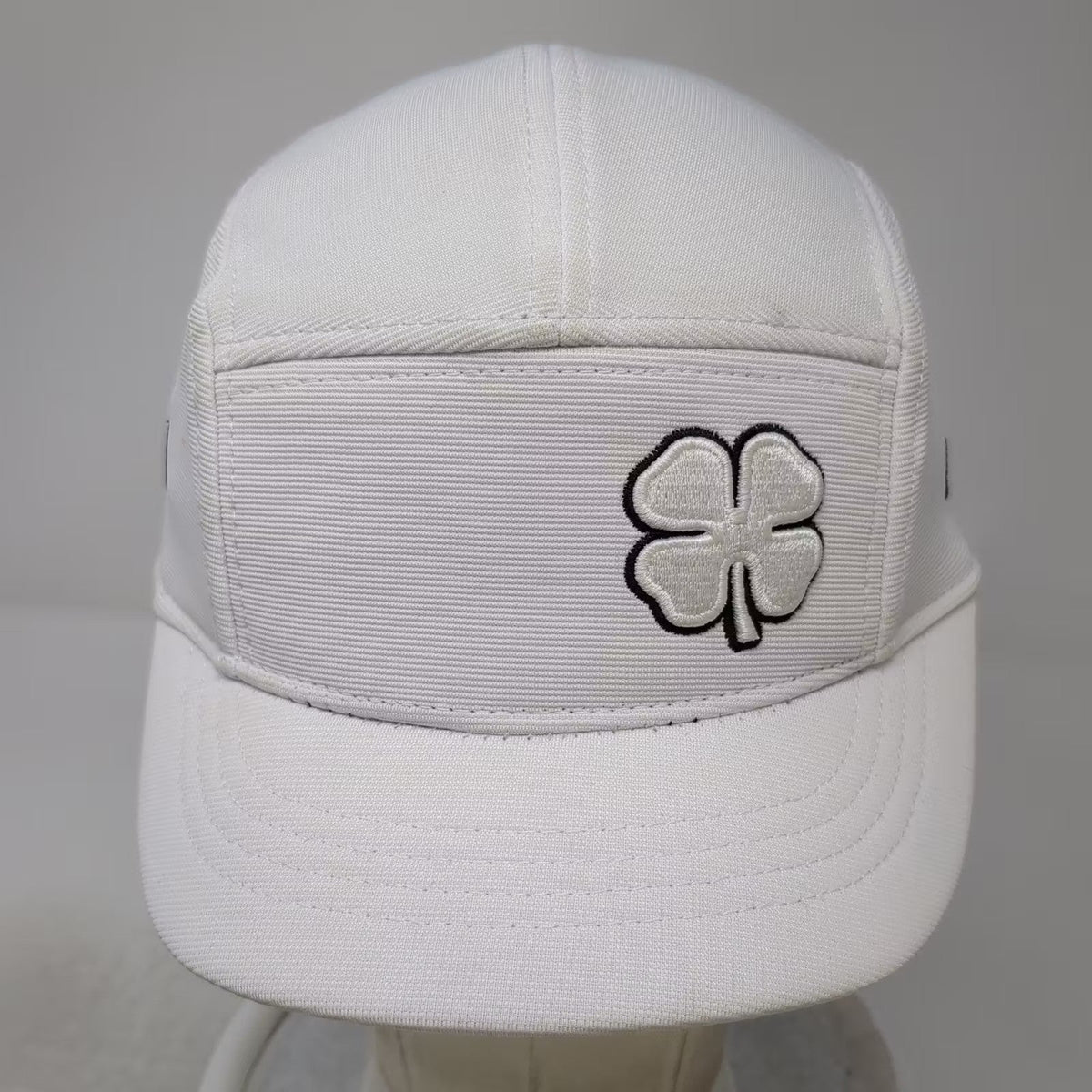 Black Clover White 5 Panel Hat One Size Live Lucky Embroidered Adjustable Cap