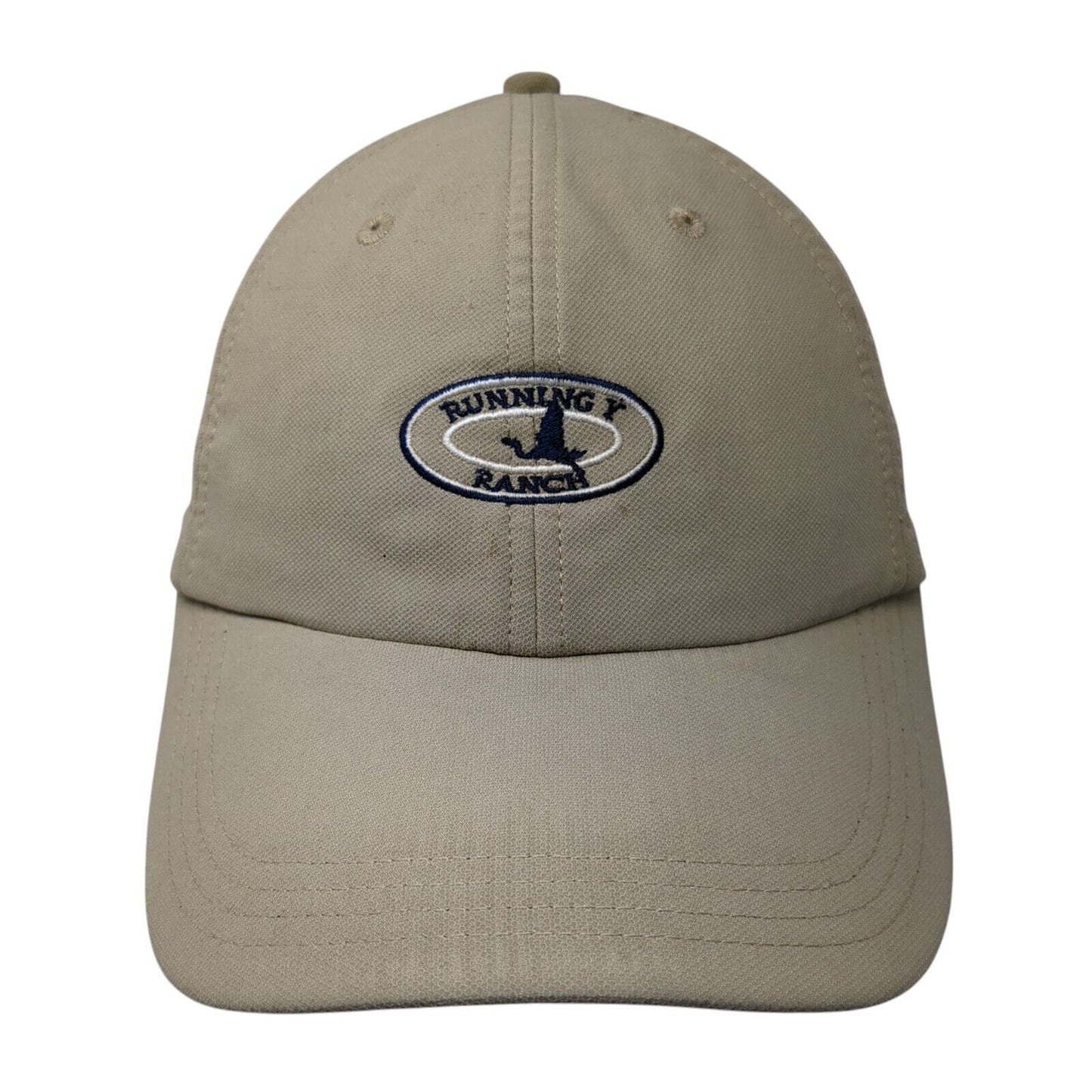 Running Y Ranch Strapback Hat Tan One Size Adjustable Embroidered