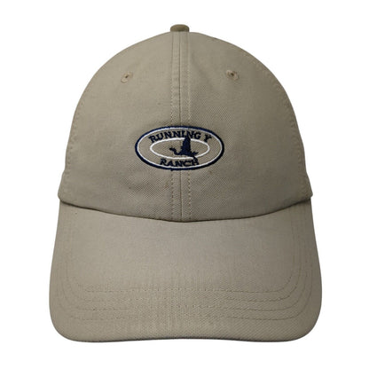 Running Y Ranch Strapback Hat Tan One Size Adjustable Embroidered