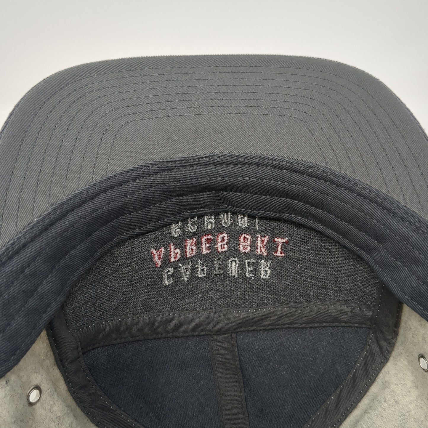 Captuer Apres Ski School 5 Panel Cap Gray One Size Adjustable Embroidered