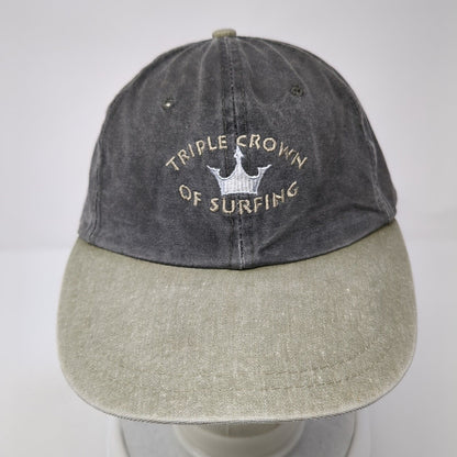 Triple Crown Of Surfing Slideback Hat Gray One Size Leather Strap