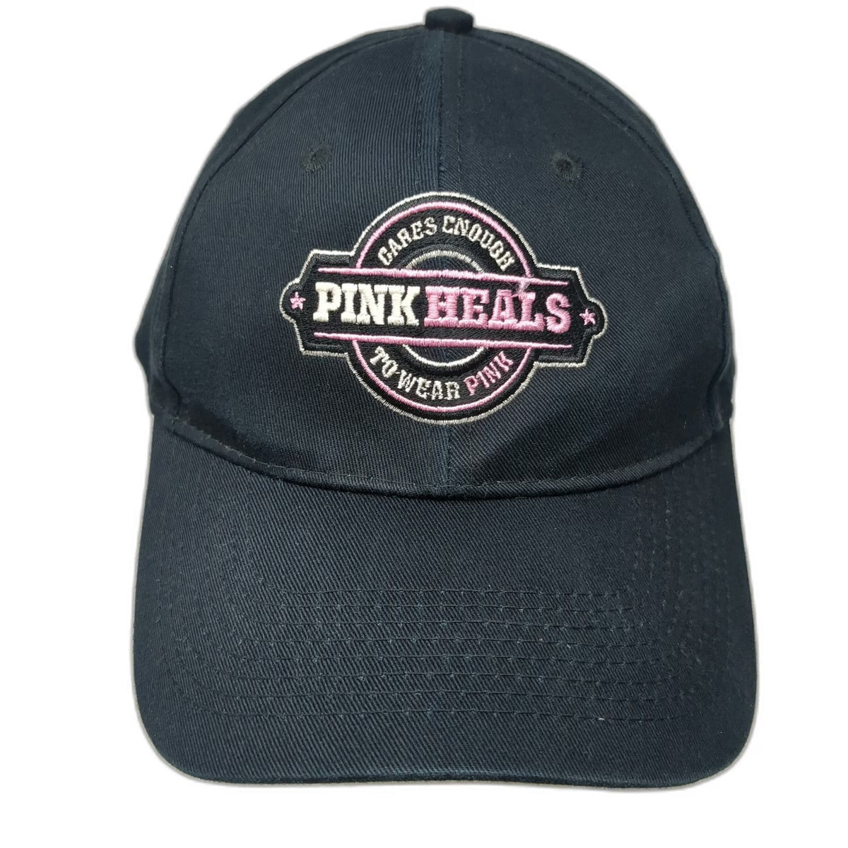 Port & Company Baseball Cap Black One Size Pink Heals Embroidered Logo Hat