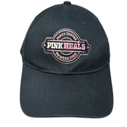 Port & Company Baseball Cap Black One Size Pink Heals Embroidered Logo Hat