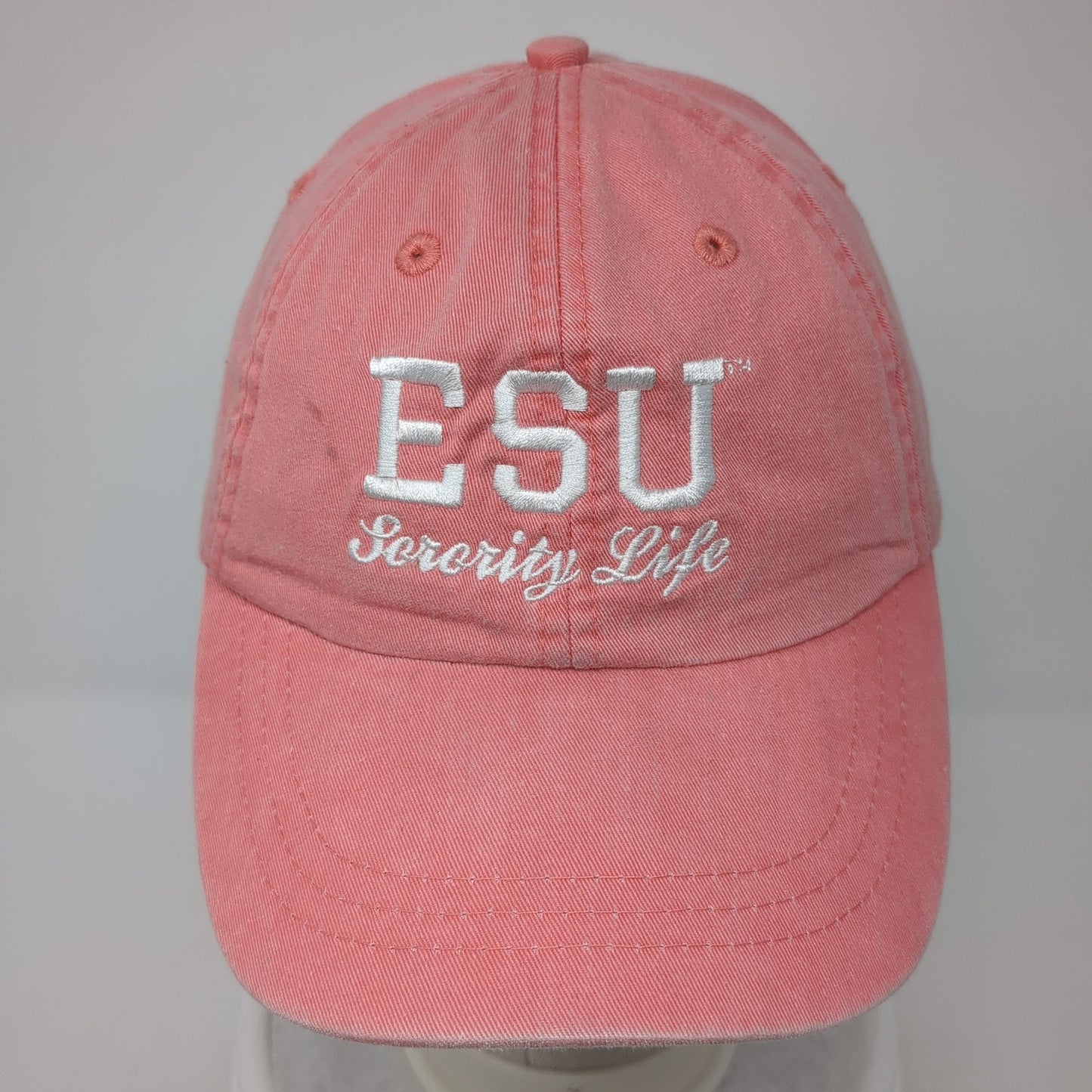 ESU Sorority Life Slideback Baseball Cap Pink One Size Adjustable 6 Panel Adams