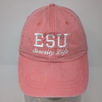 ESU Sorority Life Slideback Baseball Cap Pink One Size Adjustable 6 Panel Adams
