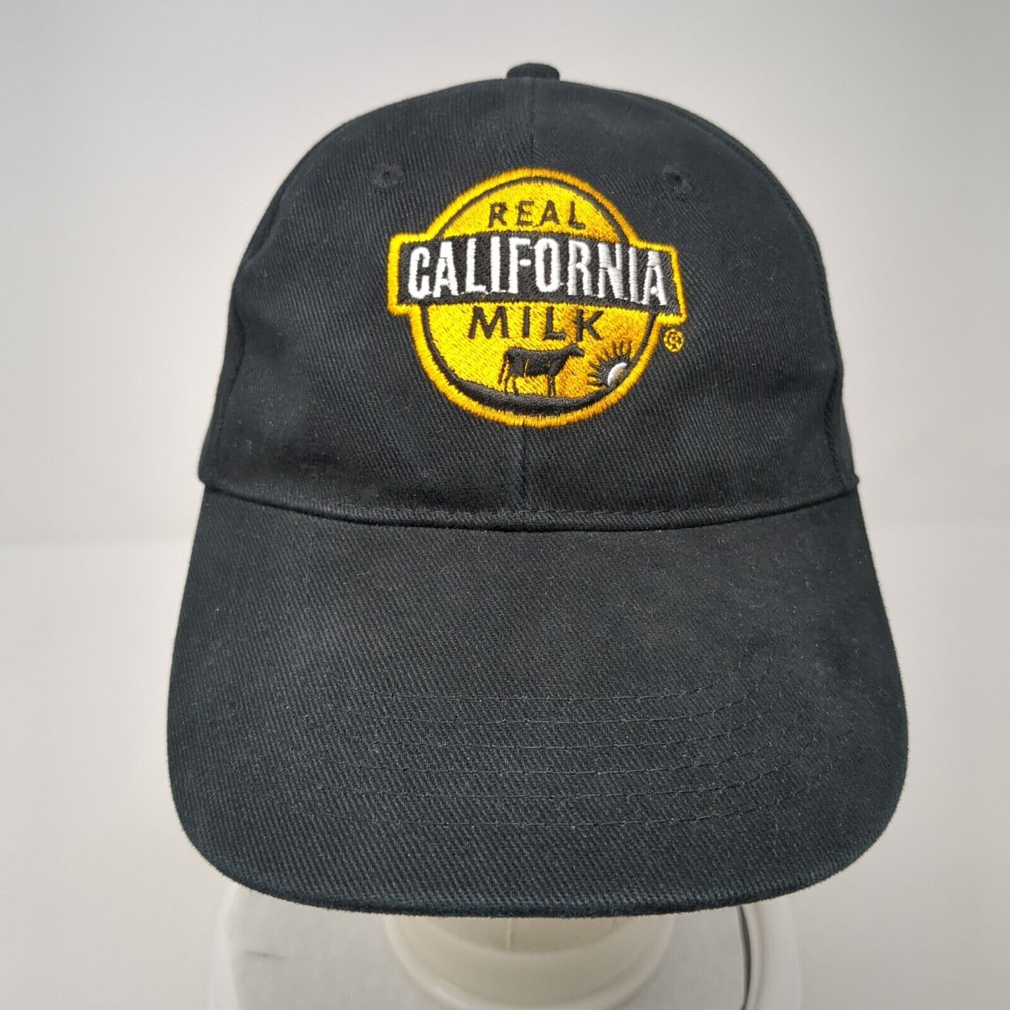 Real California Milk Slideback Hat Black OS Adjustable Embroidered 6 Panel