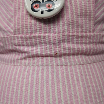 Army Cap Pink White One Size Hickory Stripe Railroad Crossing Pin Snapback Hat