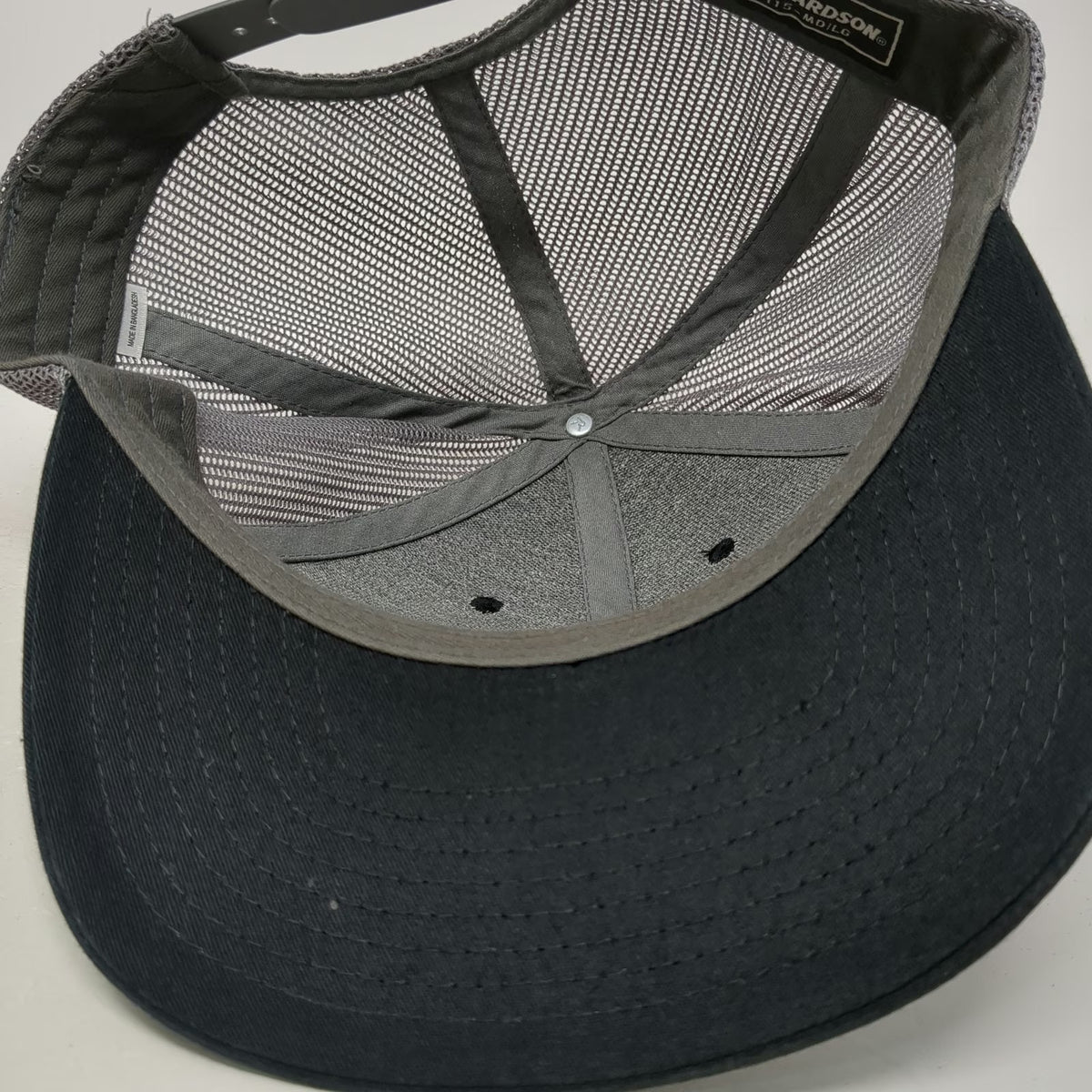 Richardson 115 Trucker Hat Black Gray L EquipmentShare Gear Logo Mesh Snapback