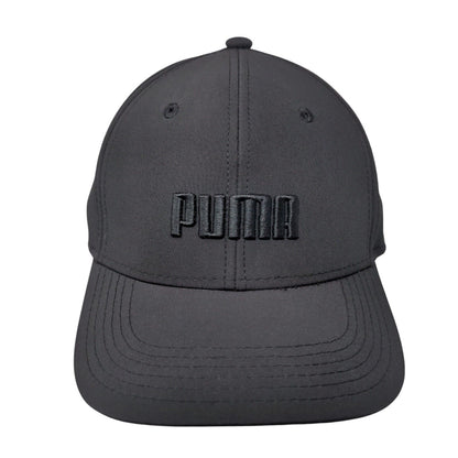 PUMA Stretch Fitted Hat Black L/XL Lightweight Embroidered Logo Vented Holes