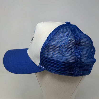 Busch Light Men's Snapback Mesh Back Hat Blue White Beer Adjustable Graphic Logo