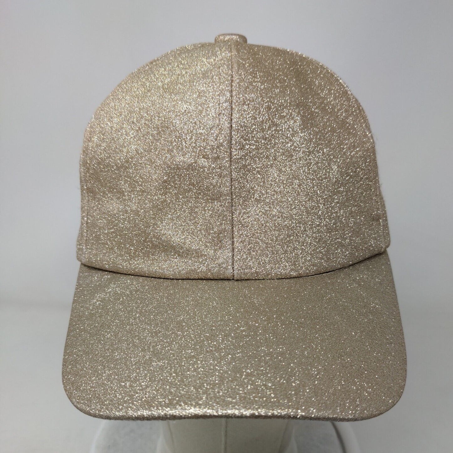 Unbranded Strapback Hat Tan One Size Adjustable 6 Panel Glitter Blank