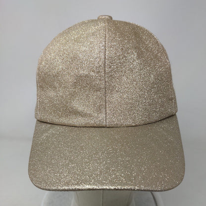 Unbranded Strapback Hat Tan One Size Adjustable 6 Panel Glitter Blank