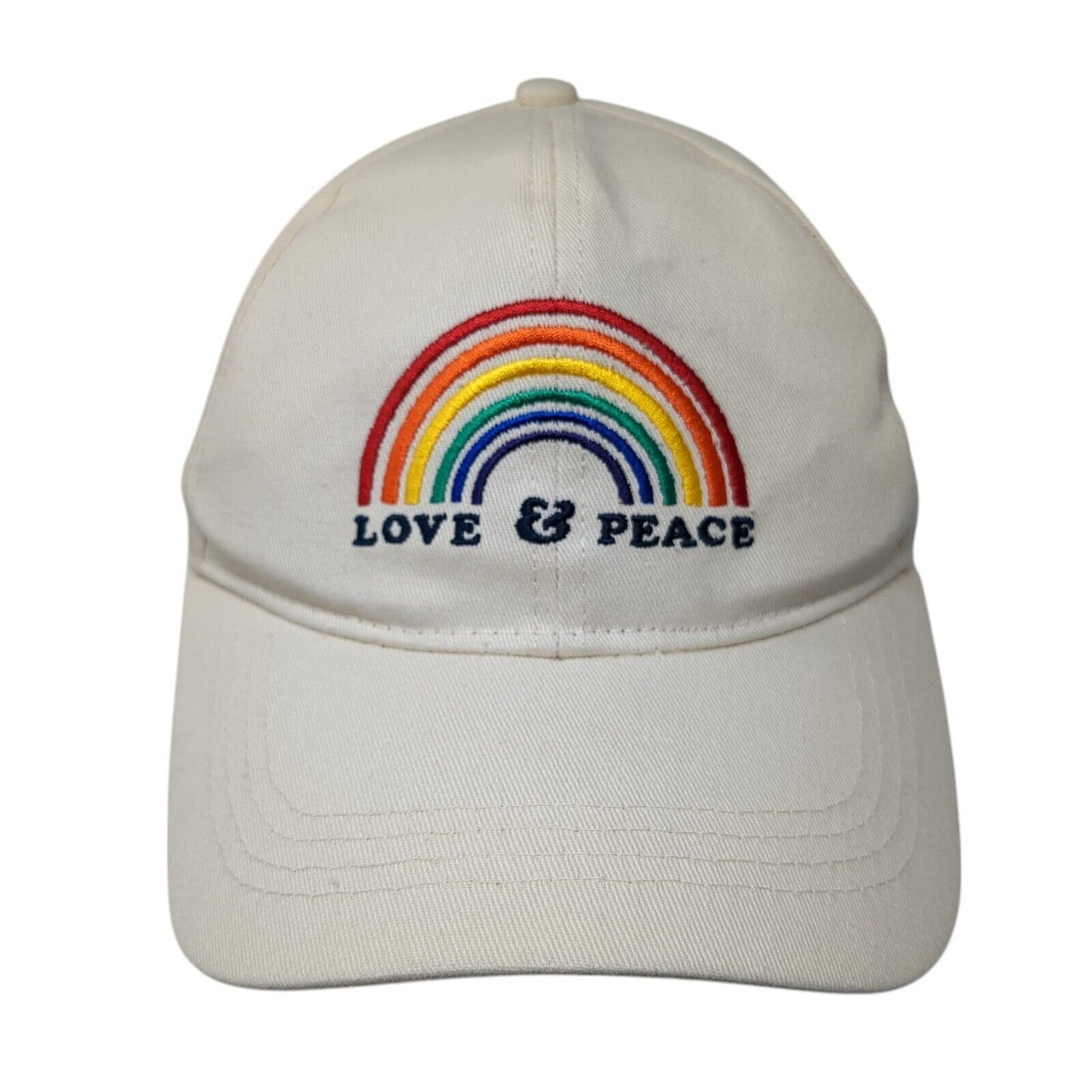 Love & Peace Rainbow Slideback Hat Tan One Size Adjustable Sonoma