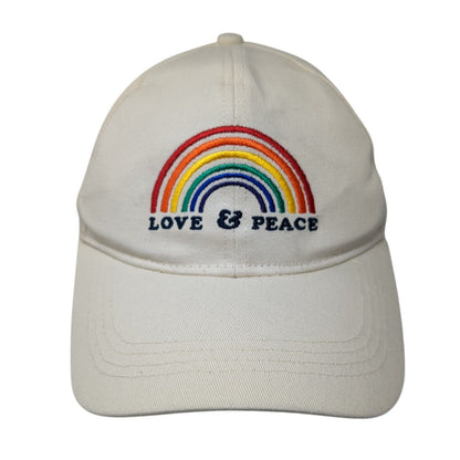 Love & Peace Rainbow Slideback Hat Tan One Size Adjustable Sonoma