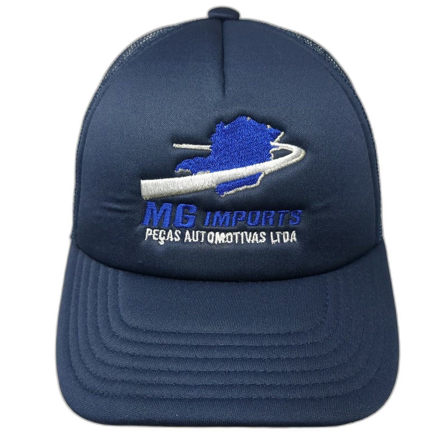 Leo Pard Trucker Hat Blue One Size MG Imports Peças Automotivas Mesh Snapback