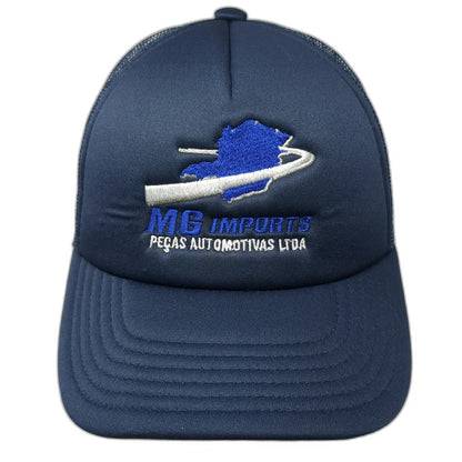 Leo Pard Trucker Hat Blue One Size MG Imports Peças Automotivas Mesh Snapback