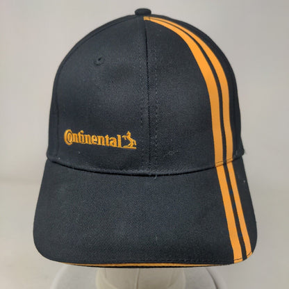 Continental Snapback Hat Black One Size Embroidered Striped Trim